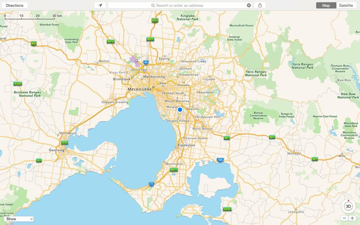 kart Melbourne və ətraf