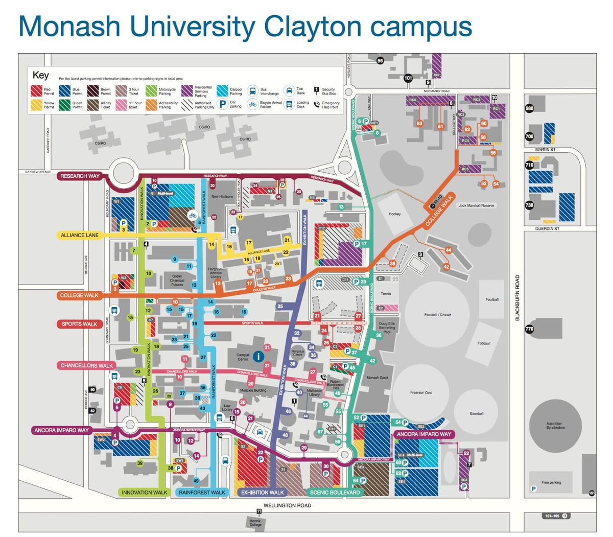 Монаш universiteti Clayton xəritə