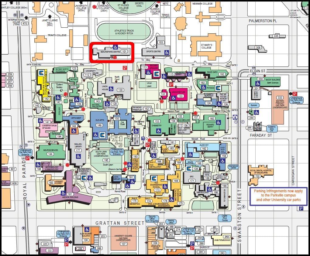 kart Мельбурнского universitetinin