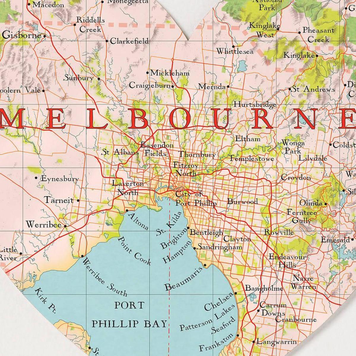 Dünya Melbourne xəritə
