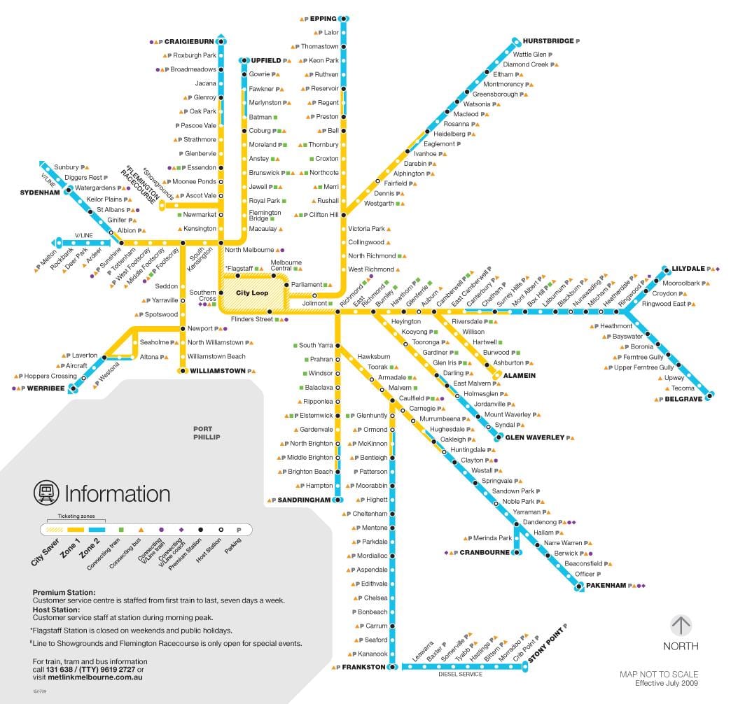 metro Melbourne xəritə