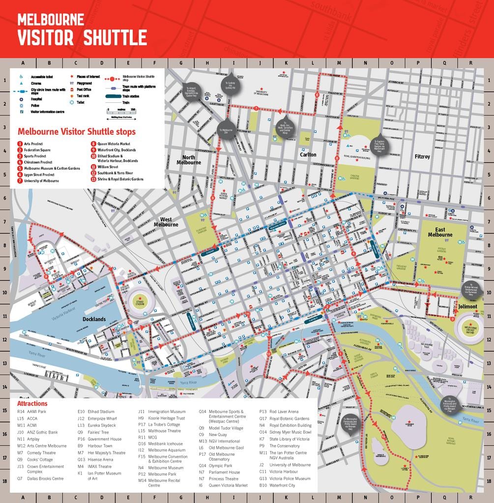 Yaşadığım Melbourne yerləri xəritəsi