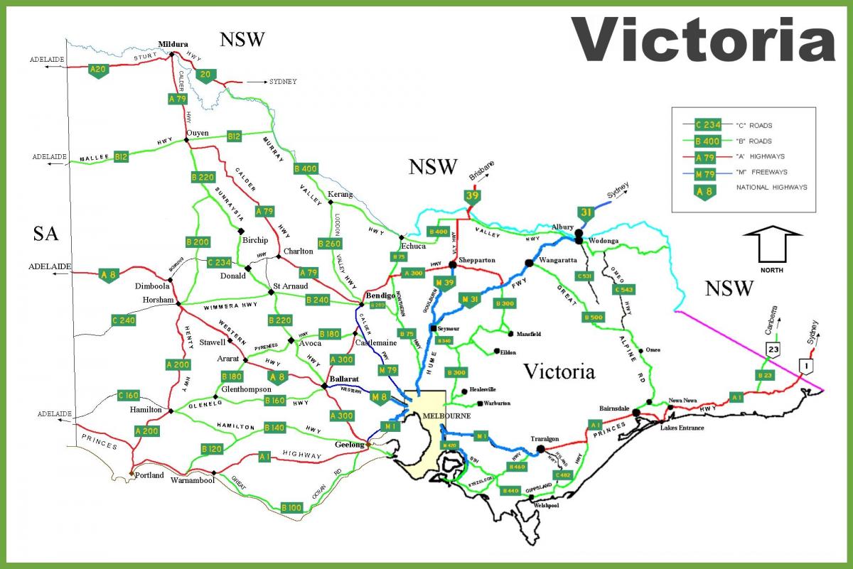 kart Victoria, Avstraliya