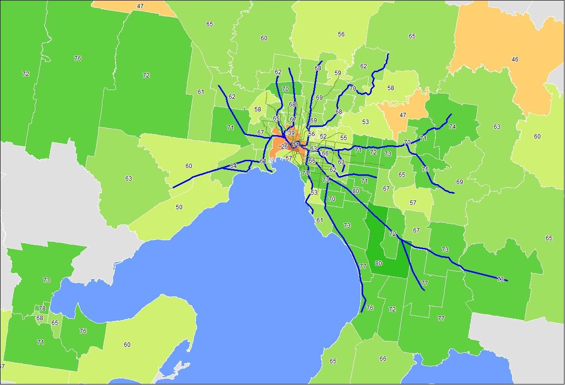 xəritə Melbourne