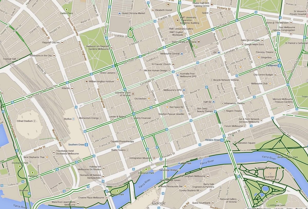 Melbourne CBD xəritə