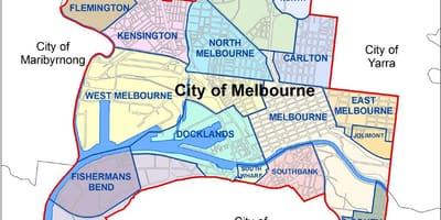 Xəritə ətrafında Melbourne