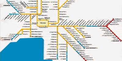 Melbourne paytaxt sahəsində xəritəsi