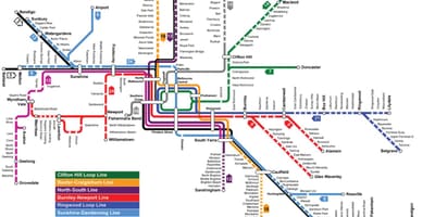 Metro xəritəsi Melbourne