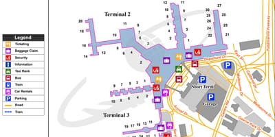 Terminal hava limanının Melbourne xəritə 4